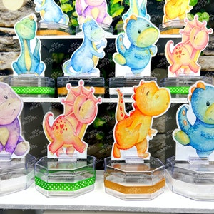 Baby Dinosaur Baby Shower Theme | Dinosaur Party Candy Jar Favor | Dino Theme Favors | Dino Theme | Candy Jar Favor Hatching Soon SET OF 12