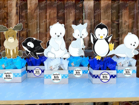Arctic Theme | Arctic Baby Shower Centerpiece | Arctic Birthday Party Theme Decoration | Winter Onederland Theme Centerpiece Decor SET OF 6 Il_570xn
