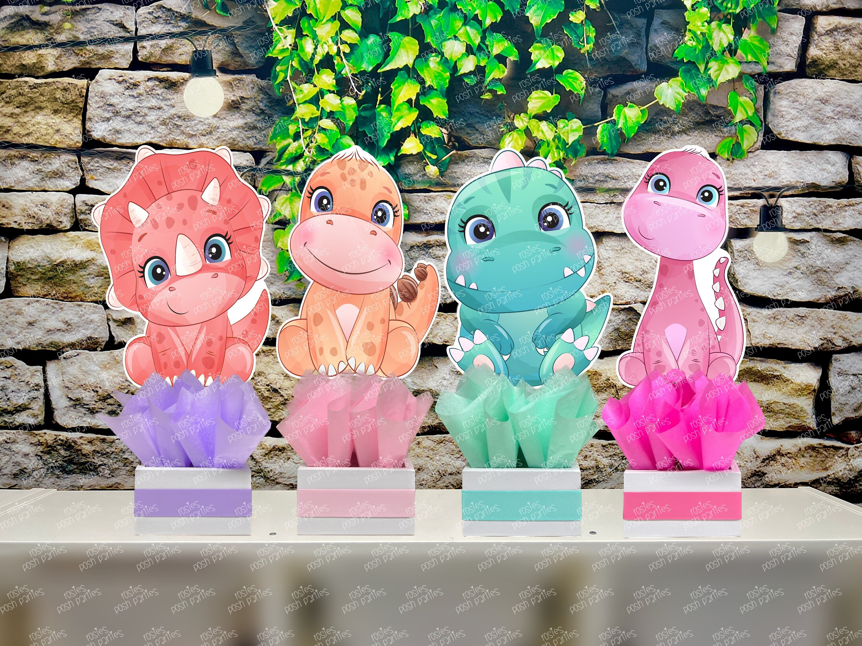 Aazon.co: 9pcs Pink Dinosaur Honeycob Centerpieces Dinosaur Birthday Party Table Centerpiece...