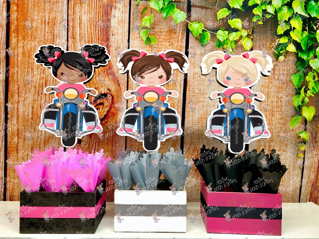 Biker Girl Theme Motorcycle Baby Shower Centerpiece Etsy