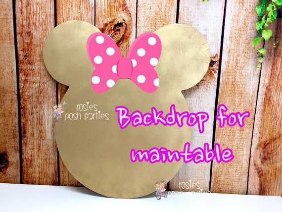 Gold and Pink Minnie Mouse ROUND Backdrop prop Clubhouse birthday party Gold and backdrop prop or photo prop decoration Daisy Minnie Mickey Il_570xn
