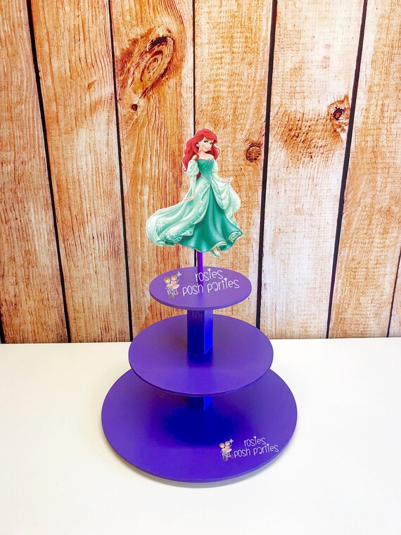 Little Mermaid Cupcake Stand Ariel Birthday Little Mermaid Birthday Party Cupcake Favors Wood Cupacke Stand Topper Guest Table Cupcake Stand Il_570xn