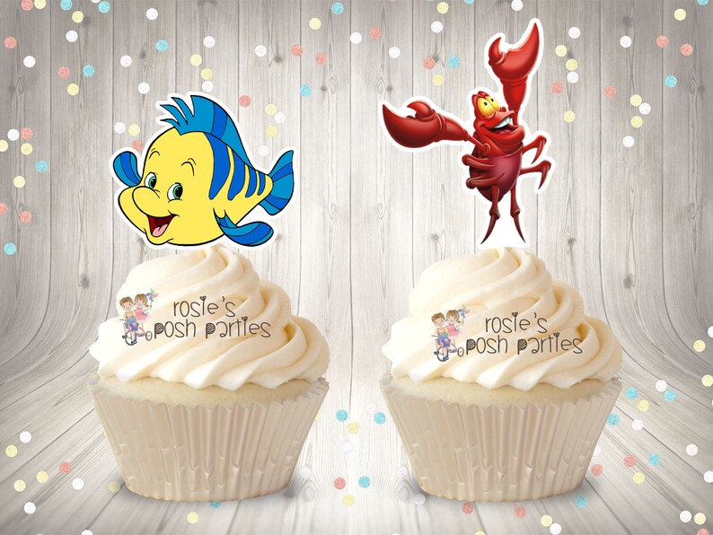 Mermaid Theme Party SET OF 12 Little Mermaid Birthday Cupcake Favor Under the Sea Theme Mermaid Cupcake Topper Favor Mermaid Theme