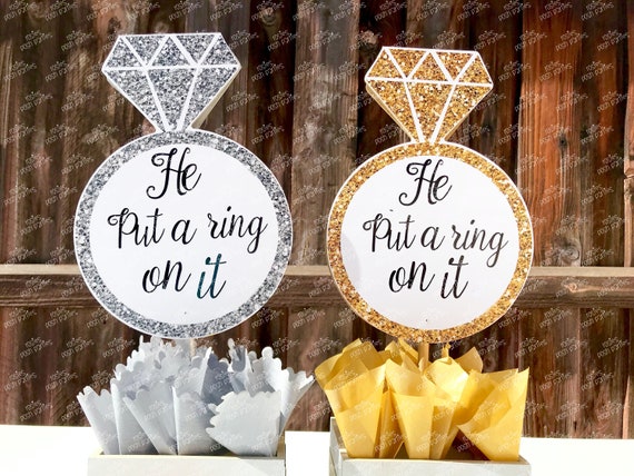 He Put a Ring On it Bridal Shower She Said Yes Engaged Engagement Party Bridal Party Centerpieces Bridal Decoration Just Engaged INDIVIDUAL Il_570xn
