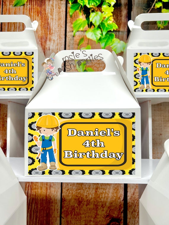 Construction Birthday Theme Favor Box | Building Construction Birthday Favor Box | Party Gable Box Birthday Theme Party Favor Box SET OF 12 Il_570xn
