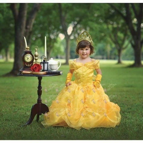 open lace back dress Amazon.com: CinheyU Girls Belle Princess Birthday Dress Beauty and the  Beast Costume Halloween Christmas Cosplay Party Ball Gown Yellow 000 3T :  Clothing, Shoes & Jewelry