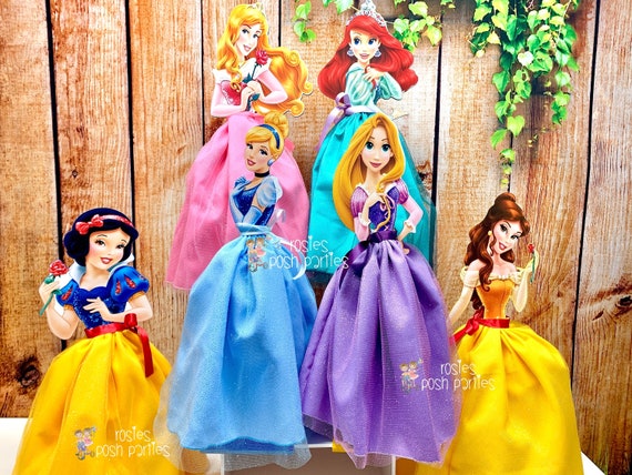 Princess Tutu Cinderella Snow White Aurora Ariel Jasmine Tutu Wood Centerpieces Birthday Cake Topper Guest Table Last Chance | LAST IN STOCK Il_570xn