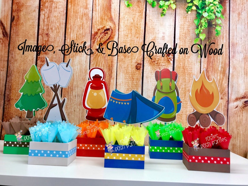 Camping Birthday Party Centerpieces Camping Centerpieces Etsy