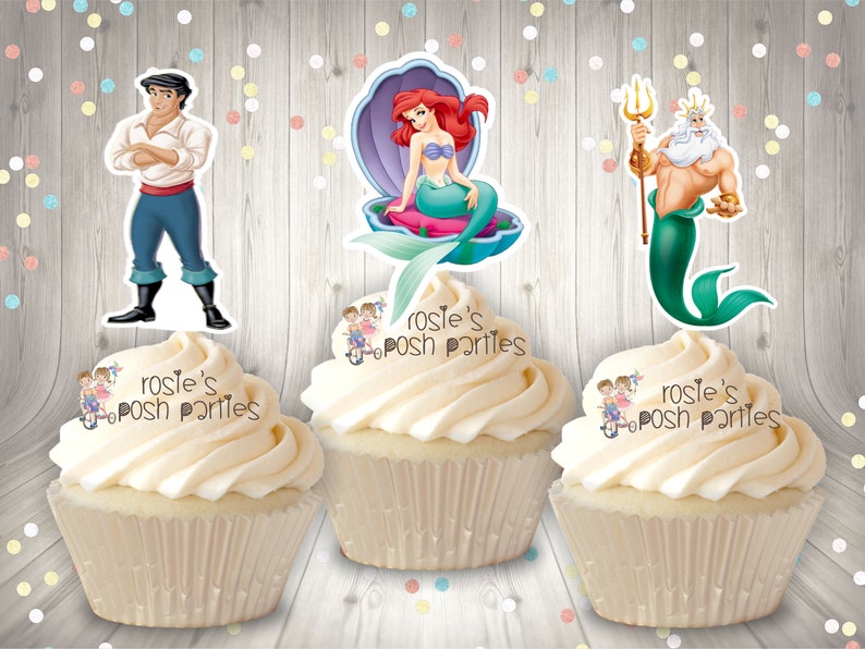 Mermaid Theme Party SET OF 12 Little Mermaid Birthday Cupcake Favor Under the Sea Theme Mermaid Cupcake Topper Favor Mermaid Theme