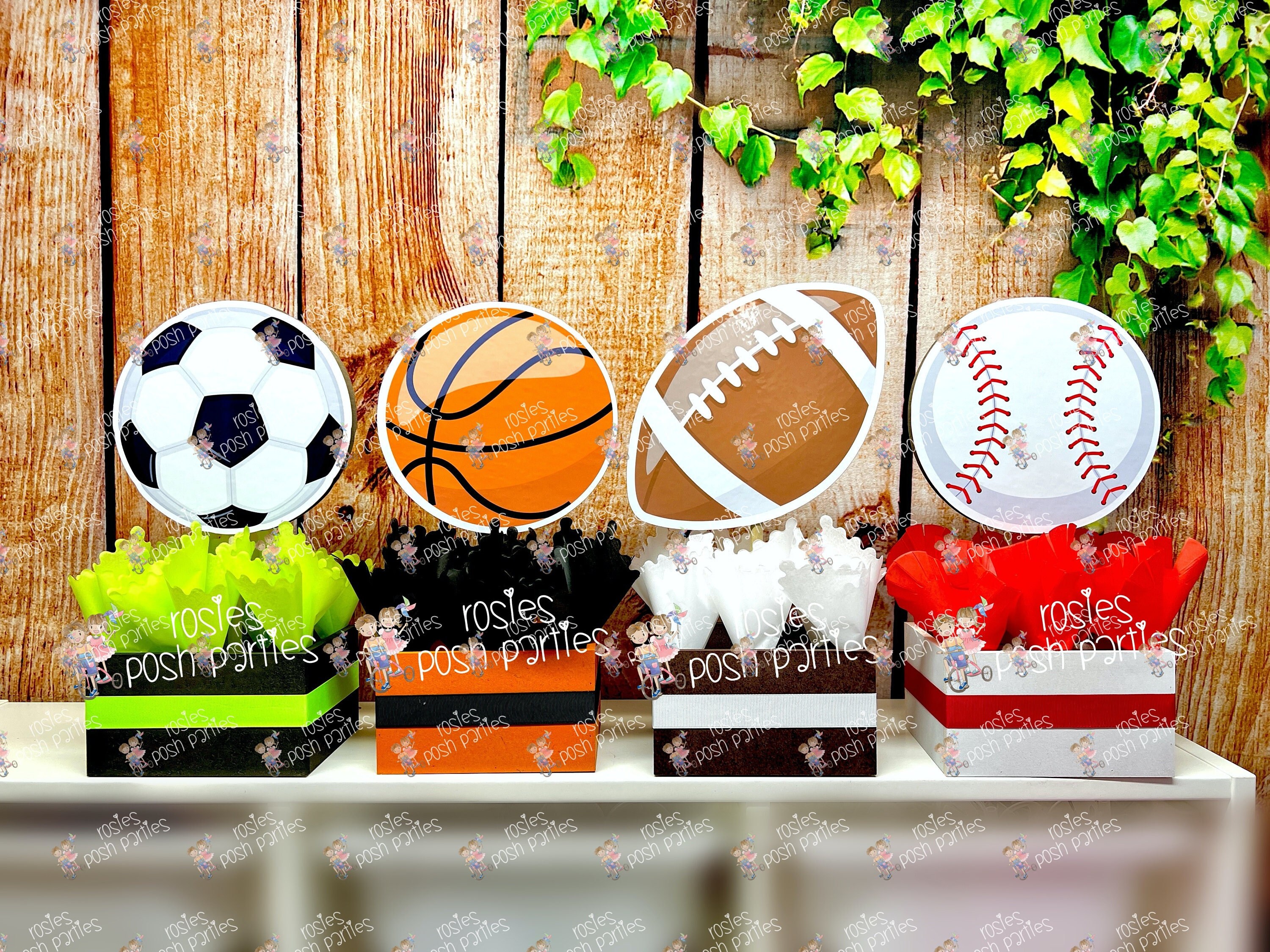Sports Theme Centerpiece Sports Party Sports Birthday Soccer - Etsy