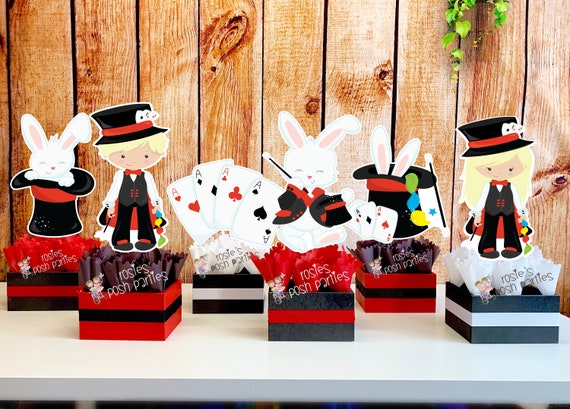 Magician Birthday Decorations Magician Centerpiece Magic Show Magic Party Magician Party Magician Birthday Party Magic Show Party SET OF 6 Il_570xn