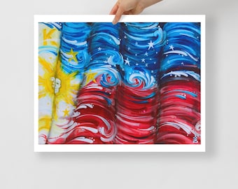 Filipino American Roots Flag Print
