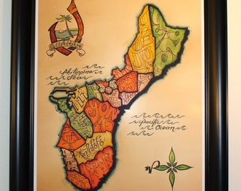 Map of Guam (Guahan) 18"x24"