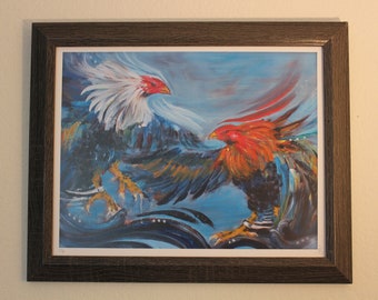 The Two Roosters 11"x14"
