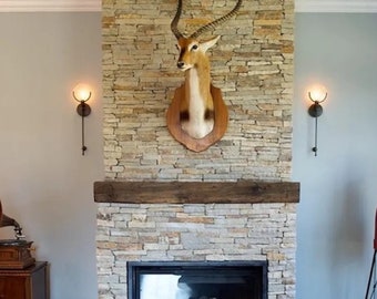New Fireplace Mantel | 6&quot; by 8&quot; and 72&quot; Long | Solid Wood | Pine | Hand Hewn | Customizable