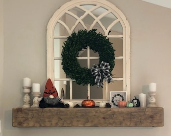 New Fireplace Mantel | 6" by 6" and 96" Long | Solid Wood | Pine | Hand Hewn | Customizable