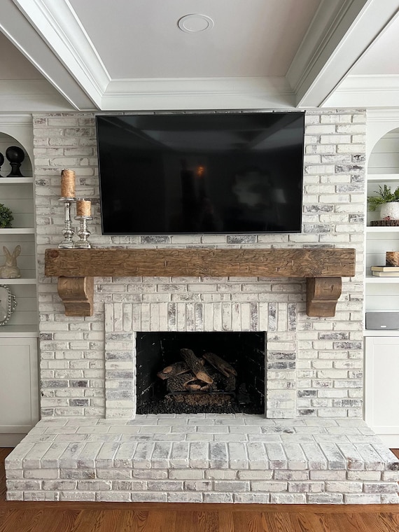 Buy Fireplace Mantel 8 by 8 by 66 Long Corbels Included Solid Wood