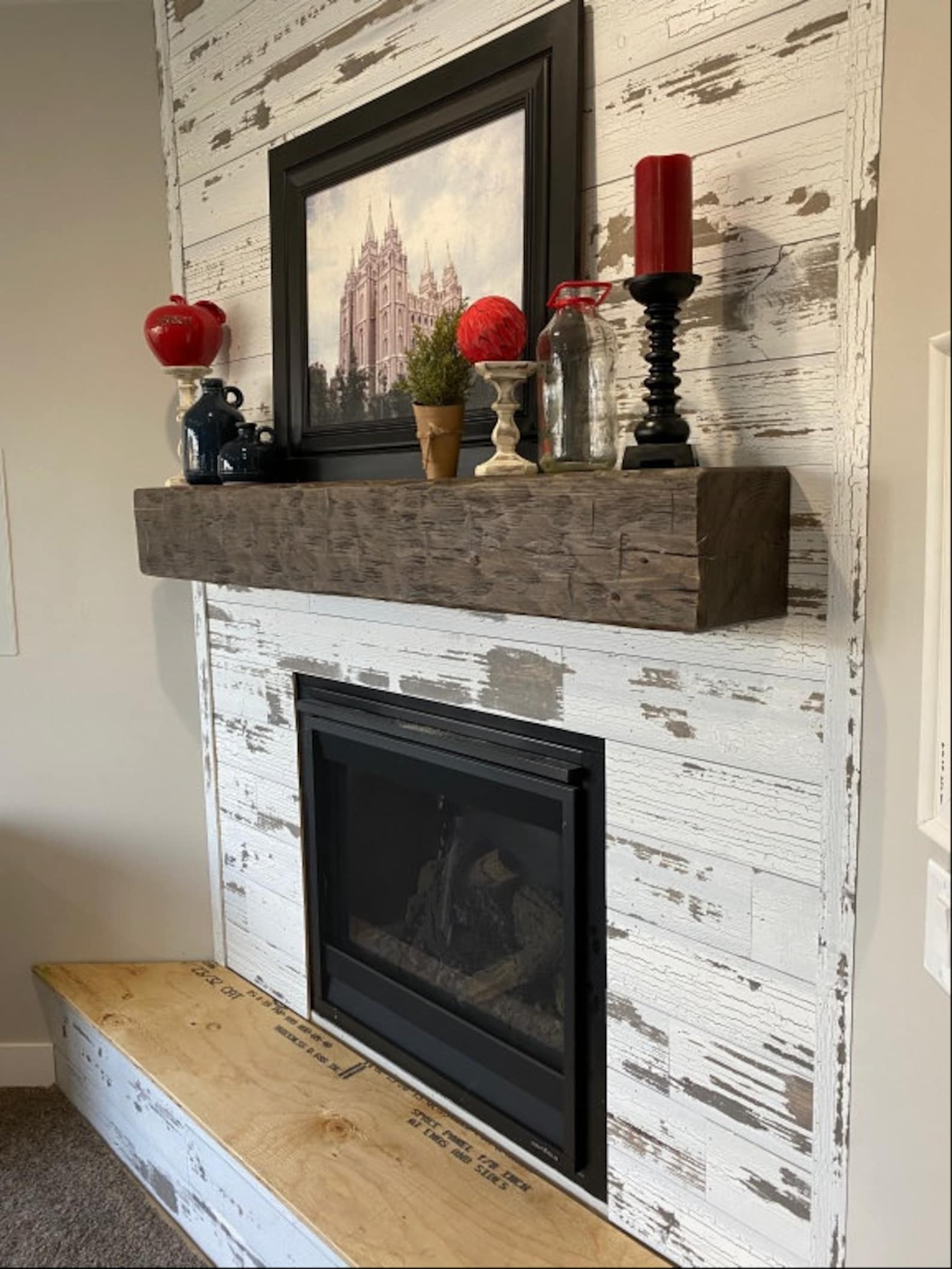 Fireplace Mantel Rustic 6 Foot Hand Hewn Solid Pine 6 by 6 by Etsy