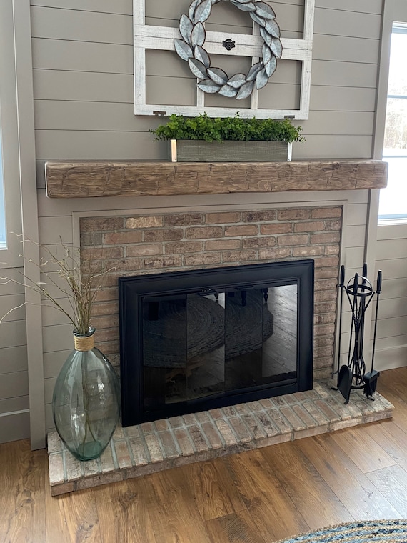 Fireplace Mantel 66 Rustic Hand Hewn Solid Pine 6 by 8 Etsy
