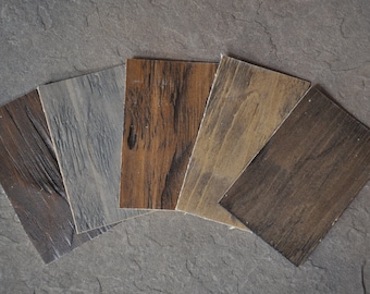 Set of Color Sample Chips for Chunky Rustic Hand Hewn Solid  Pine Mantels