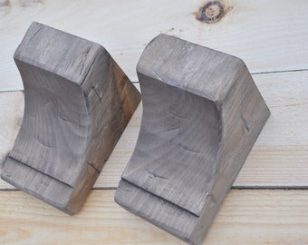 Corbels | Cove Style | One Pair | Solid Wood | Pine | Hand Hewn | Rustic Look