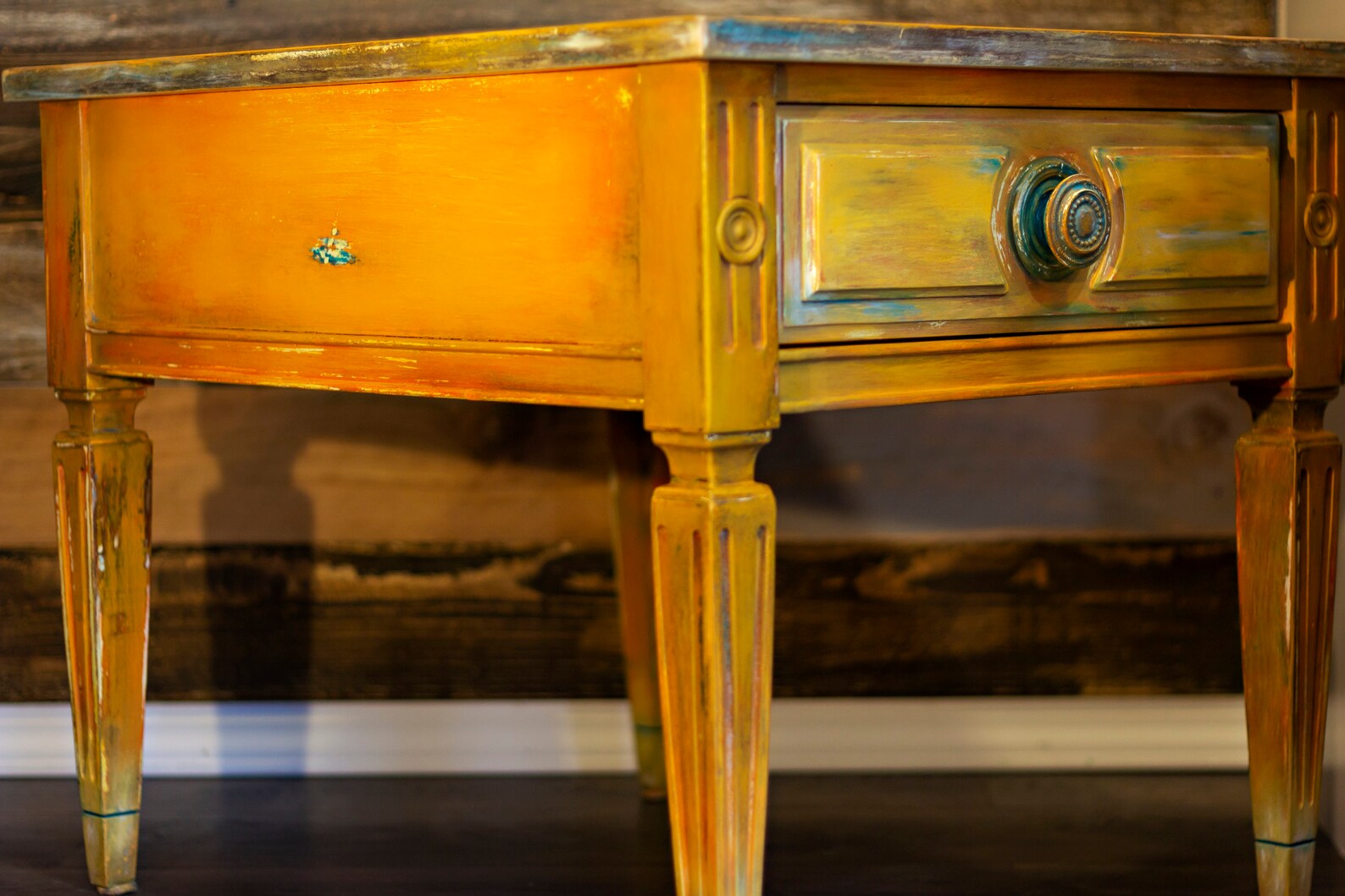 SOLD Rustic Orange Nightstand Custom Order Etsy