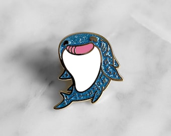 Galactic Whale Shark with Glitter Hard Enamel Pin