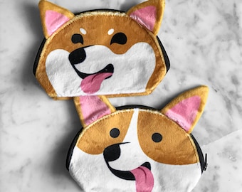 Shiba & Corgi Zipper Pouch