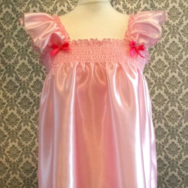 ALL Sizes Adult Baby satin Sissy Short Dress ddlg abdl tv cd fancy unisex lingerie underwear