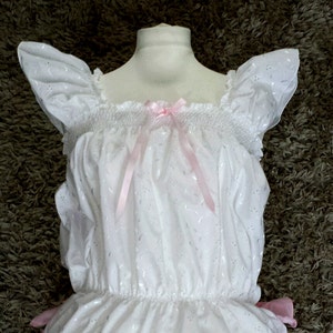 Sissy Adult Baby White Pink Romper frilly Onsie Fancy Party Unisex Cosplay Princess xxl xl party ddlg lingerie little