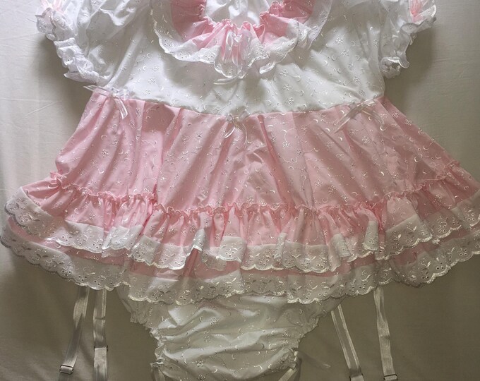 SALE ABDL Adult Baby Sissy Frilly Top Short Dress Cross cosplay maid fancy