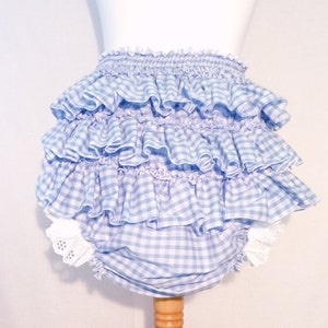Waterproof lined Adult Baby blue Gingham Frilly Sissy Panties Nappy Cover ABDL Cosplay Sexy ddlg cd kinky tv pink