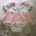 Sale** ALL Sizes ABDL Adult Baby Sissy Short Romper Dress in Pink and White Broderie Anglais Cosplay Nappy ddlg cd