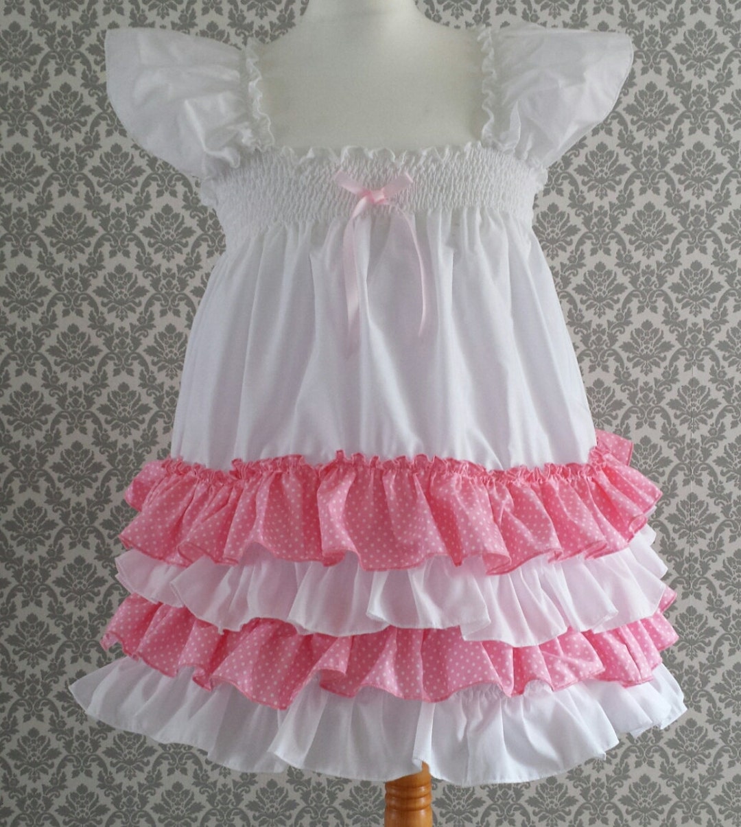 Pretty Sissy Baby Dolls Border T-shirt Dress | Sissy Men Night Dress T-shirt Dress