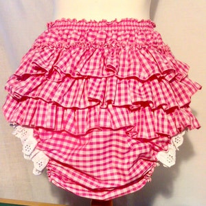 Erwachsene Baby Rosa Vichykaro Frilly Sissy Höschen Windel Windel Abdeckung abdl ddlg cd TV Fetisch