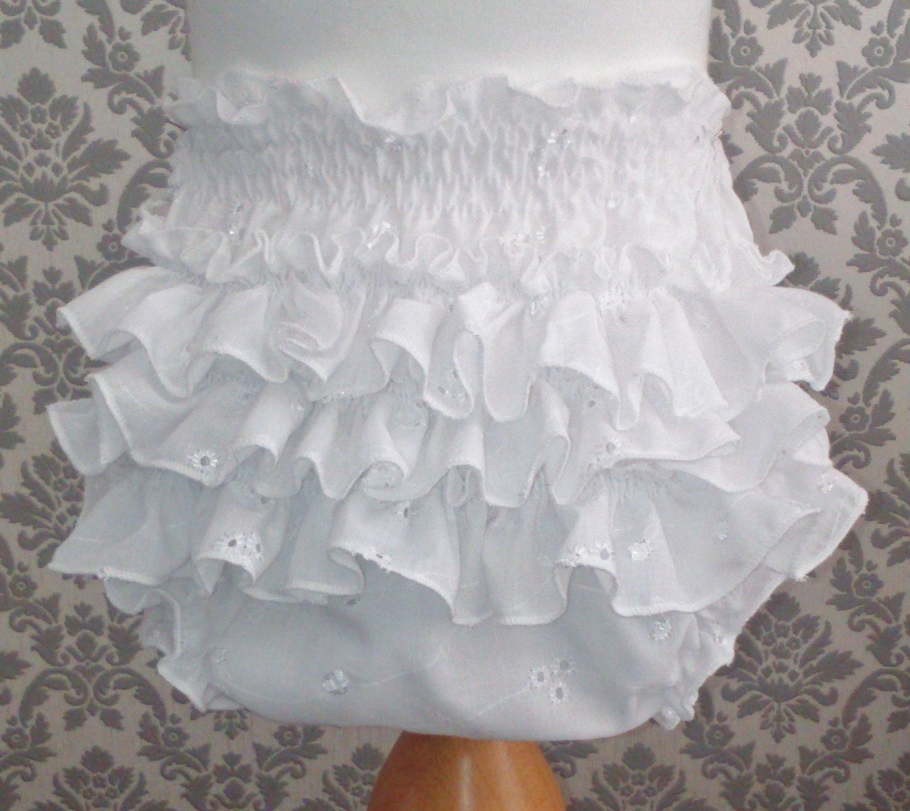 大人用ベビーフリルシシーショーツおむつカバー 100%コットン 刺繍入り