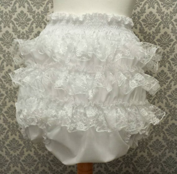 防水裏地付き大人用ベビーフリルシシーショーツおむつカバーサテン地に