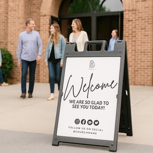 Customizable A-Frame Church & Business Sign Template - 24x36in Editable Canva Poster for Outdoor Display