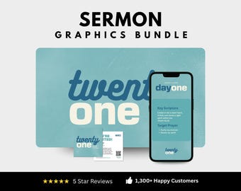 Serie de sermones de 21 días de oración y ayuno • Kit de gráficos Canva para iglesias (diapositivas, redes sociales, invitaciones)