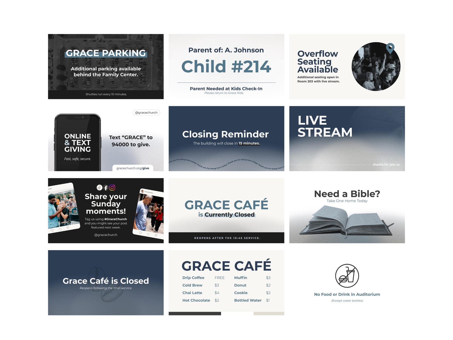 50 Church Announcement Slides | Canva Church Screen Templates ...