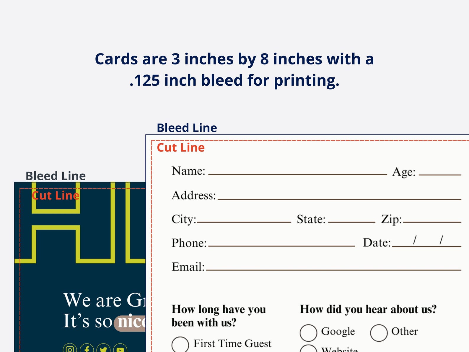 Church First Timer Card Church Connection Card for First-time Guests – 3x8 Inch Welcome Card to ...