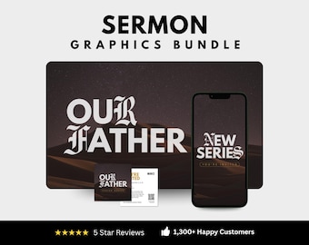 Kit de sermones de oración: Plantillas gráficas para iglesias con redes sociales, diapositivas y tarjetas de invitación (Canva editable)