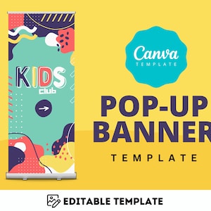 Lebendiges Pop-Up-Banner für Kinderkirche: Anpassbare Canva-Vorlage für Kinderarbeit