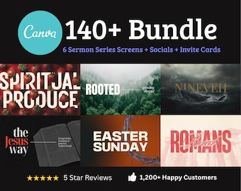 Plantillas de Canva para series de sermones: Kit de gráficos para iglesias (descarga digital)