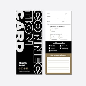 Plantilla personalizable de tarjeta de bienvenida para iglesias para nuevos visitantes - Diseño de Canva para tarjetas de conexión editables
