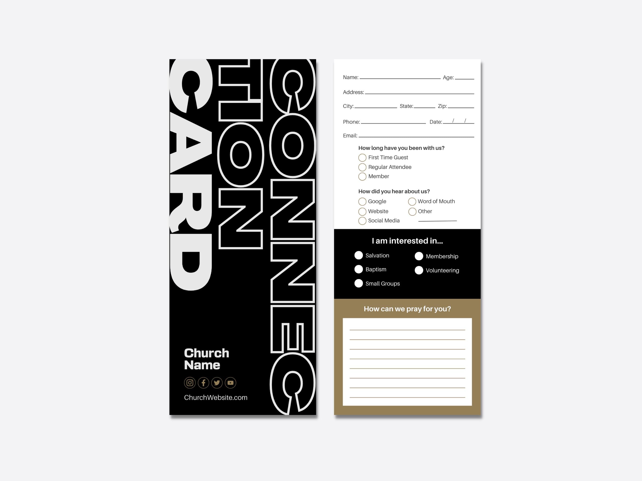 Church First Timer Card Customizable Church Welcome Card Template for New Visitor - Editable ...