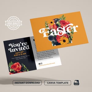 Ostersonntag Kirche Flyer Vorlage, Auferstehung Feier Kirche Einladung Canva Design