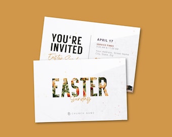 Easter Sunday Church Flyer Template, Resurrection Celebration Church Invitation on Canva