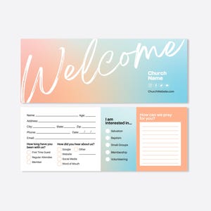 Editable Church Connection Card Template for New Guests | Canva Design for Religious Outreach