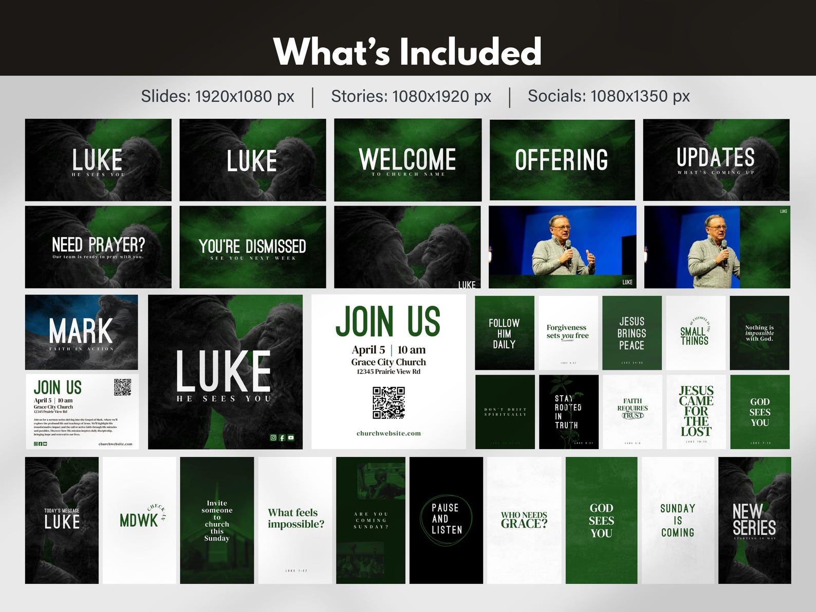 Church Sermon Series Graphics Bundle | Luke Bible Study Kit | Canva ...